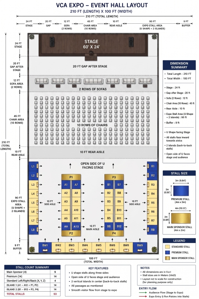 VCA Event Hall Layout Map